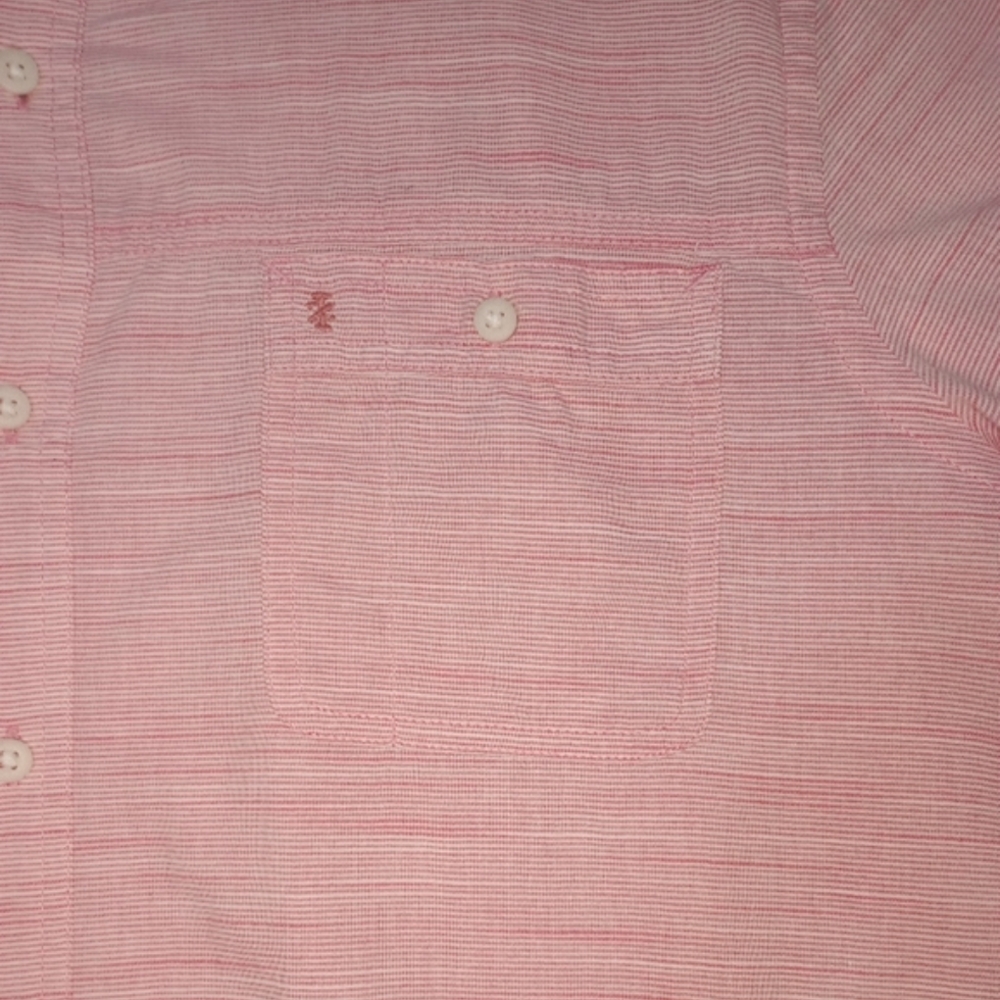 IZOD SALTWATER Relaxed Classics Red Micro Stripe Short Sleeve Button Up …